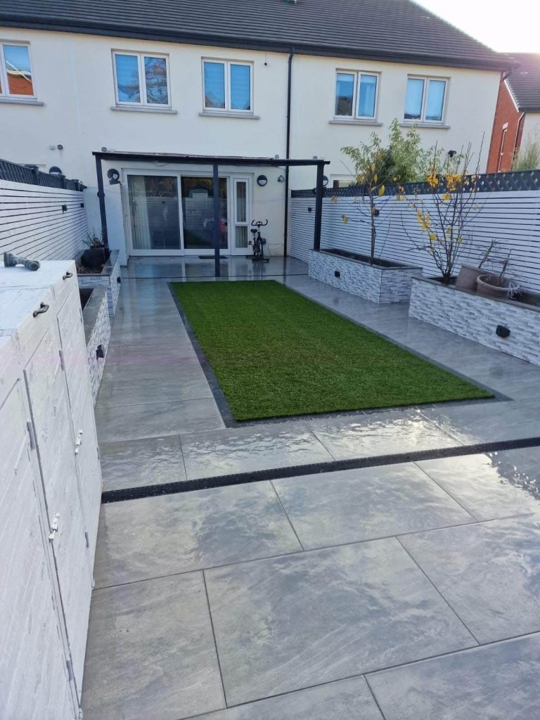 New patio with fake grass